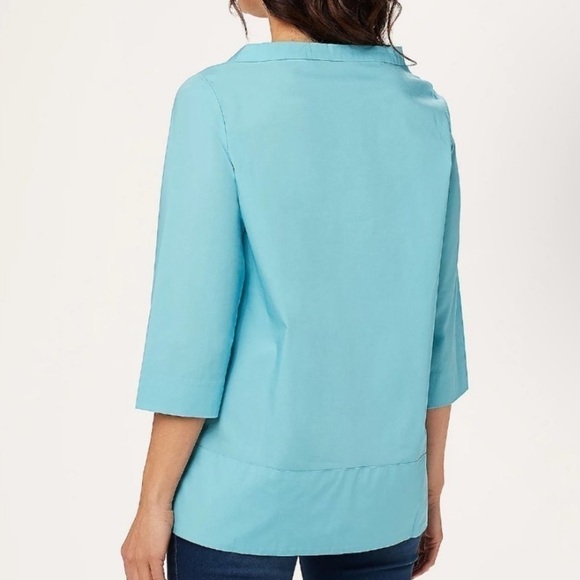 Martha STEWART STRETCH POPLIN BLOUSE - MEDIUM - - Picture 2 of 9